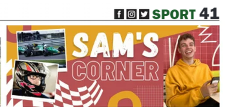 Image of Sam's Corner! A2 media student lands regular column with local newspaper